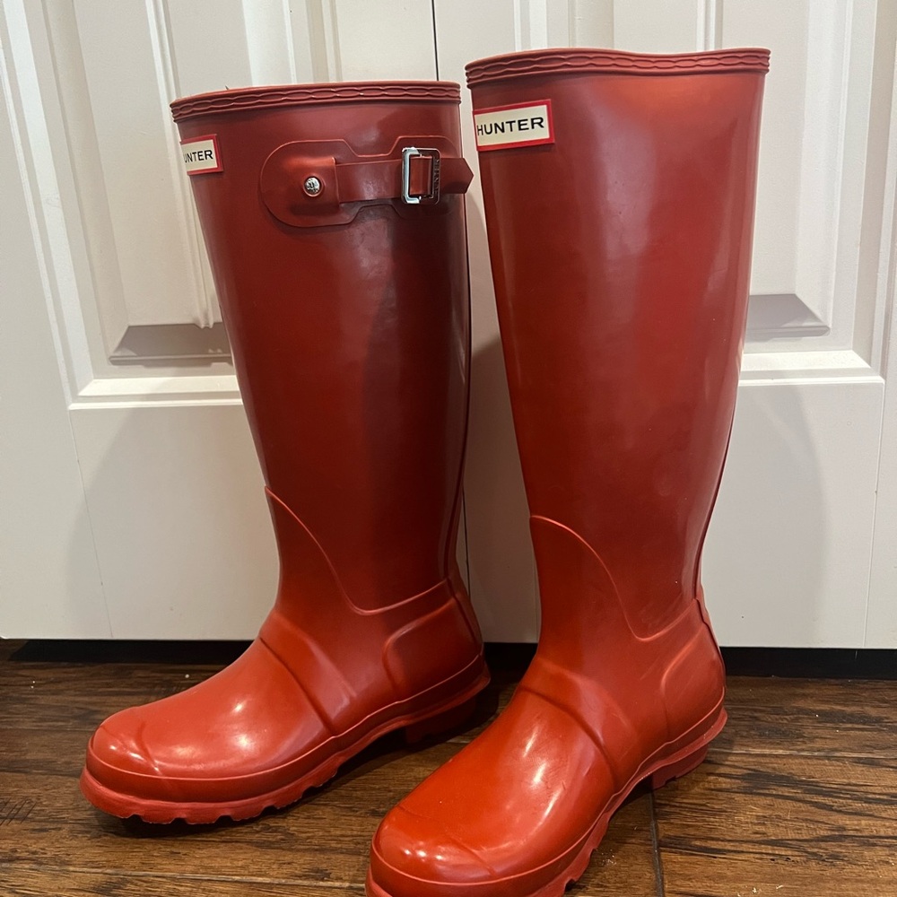 Glossy Red Hunter Boots